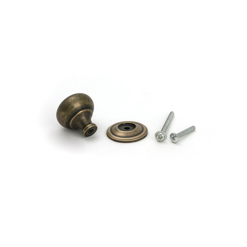 Mushroom Cabinet Knob, Burnished Brass, 1.30" Knob Diameter