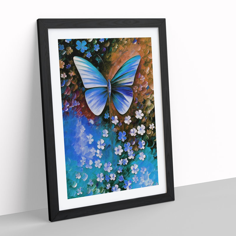 Solo Butterfly - Single Picture Frame Print, Black, 34cm H x 25cm W x 2cm D