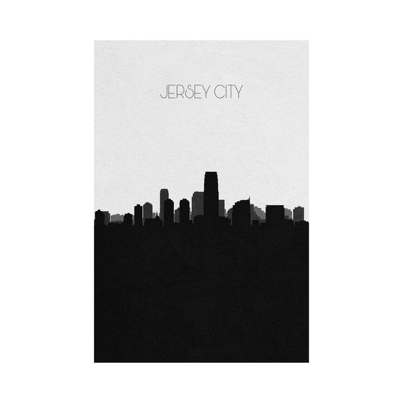 Jersey City, New Jersey Skyline 1 Piece Wrapped Canvas Wall Art, 20.32 cm H x 30.48 cm W