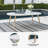 Breshae Oval Metal Outdoor Dining Table With Umbrella Hole , 80'' in. W 42'' in. D