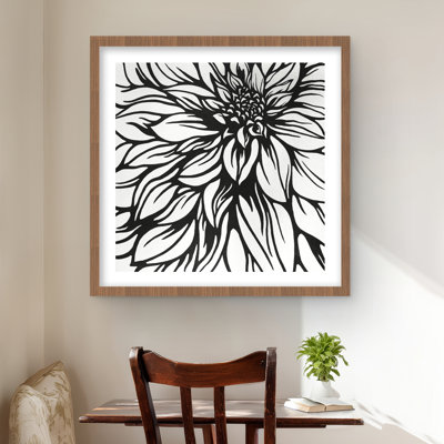 Style de fleur de dahlia | Impression romantique encadrée