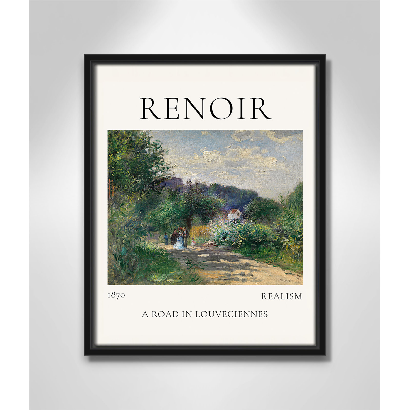 Rocchetto "A Road in Louveciennes" Print, Black Floater Frame, No, 15.5" H x 12.5" W x 2" D