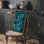 «Deep Teal», abstrait géométrique Mid Century Modern Shapes, composition minimaliste, impression encadrée