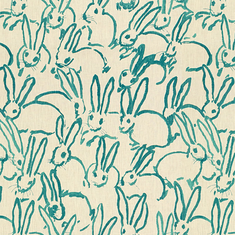 Hutch Print Fabric, Turquoise