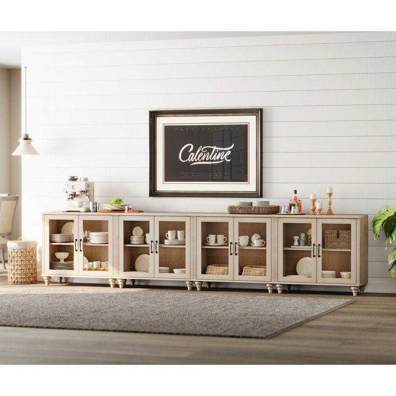 Demitrie 135.4'' Sideboard, Beige/Beige