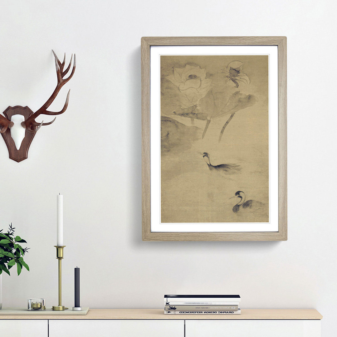 Ducks in the Lotus Pond by Tawaraya Sotatsu - Picture Frame Painting Print