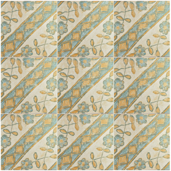 Klinker Retro 13" x 13" Ceramic Patterned Wall & Floor Tile