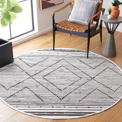 Striped Kilim Flat Weave Cotton Geometric Rug