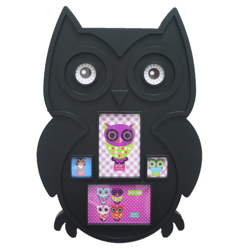 Mackey Kids Owl Multi Picture Frame, Black