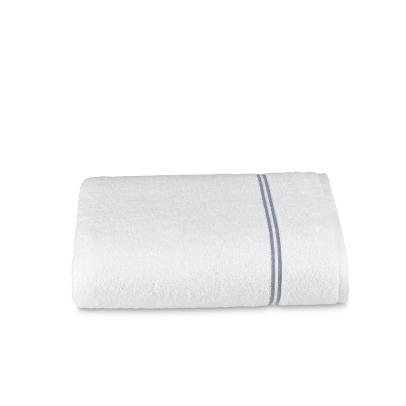 Glendell Turkish Cotton Bath Sheet, White/Blue