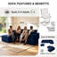 Canapé modulaire Boneless de 93 po, canapé modulaire Cloud avec assise profonde, canapé modulaire moderne en L avec méridienne, fauteuils rembourrés pour le salon, la chambre à coucher, sans assemblage-51215131-51215123