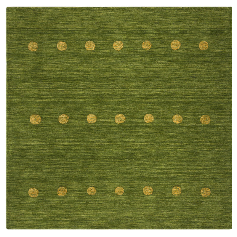 Pixley Hand Loomed Wool Polka Dots Rug, Square 4'