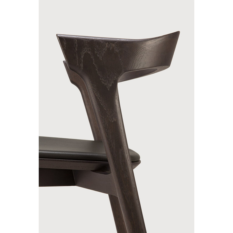 Bok Leather Dining Chair, Oak Brown Genuine Leather, Oak Brown