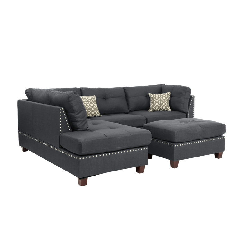 3PC SECTIONAL In Blue Gray