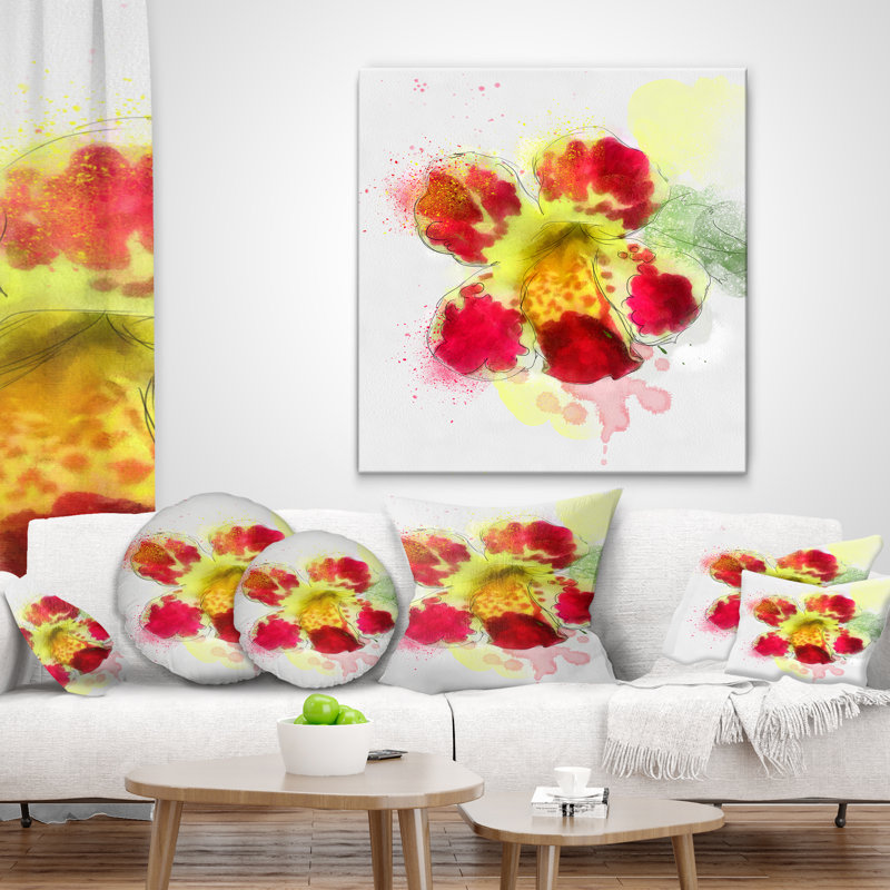 Coussin Floral, 16 po x 1 po, Carré