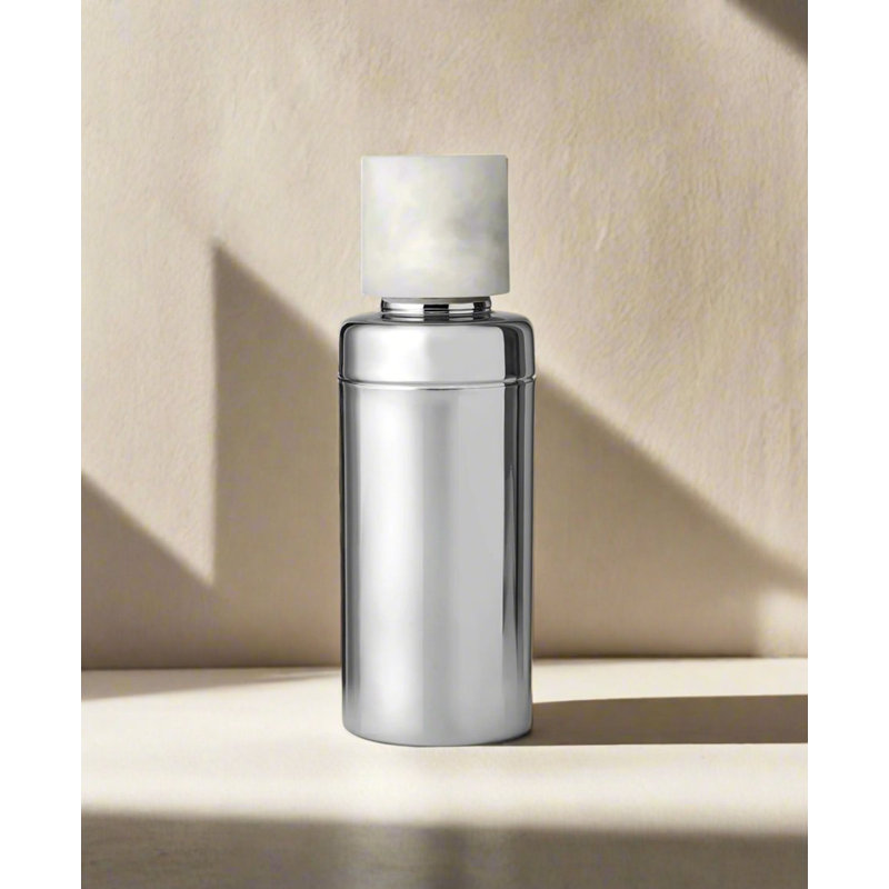Shaker à cocktail en acier inoxydable azur et blanc mat