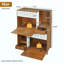 Ensemble de meubles modernes 2 en 1 pour chat 2 en 1, table d'appoint pour litière pour chat, maison pour chat avec rangement, pour 2 petits et moyens chats-989138306