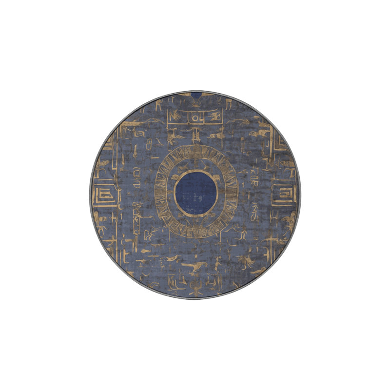 Tapis gris lavable à la machine, Rond 5 pi