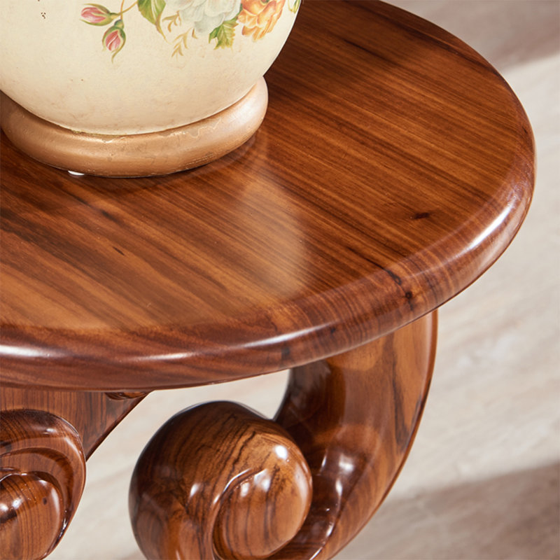 Solid wood frame round edge carved solid legs