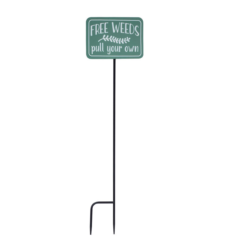 Enseigne de jardin Cublington Free Weeds, Bleu