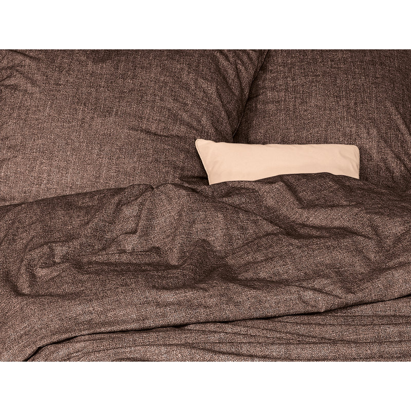 Fleece cotton bed linen set Mink 8835, 200 x 200cm - 2 Pillowcases (80 x 80cm), Chocolate