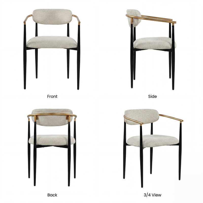 Chaises de salle à manger modernes COLAMY MATRIX, hauteur d'assise standard de 49,5 cm (19,5 po) pour tables de 71 à 76 cm (28 à 30 po), couleur camel, ensemble de 4 ou 6.