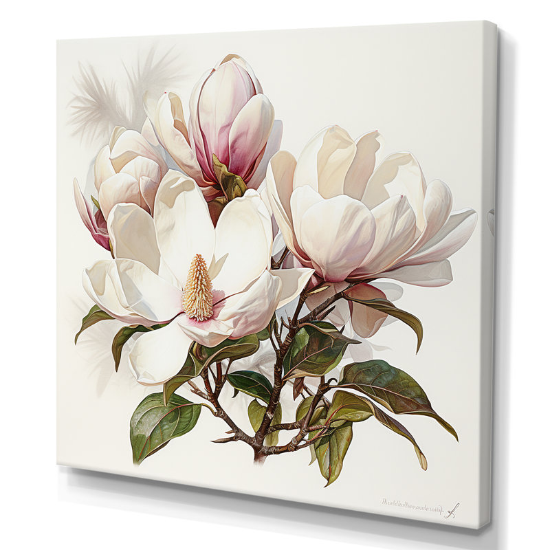Magnolias en hiver, Toile tendue, H 30 po x l 30 po
