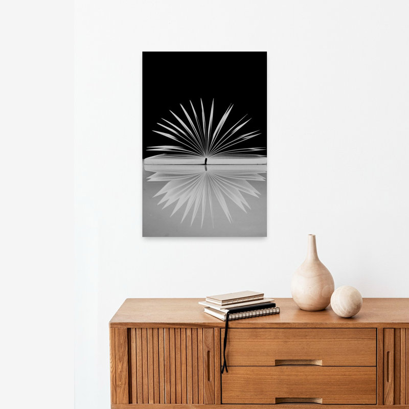 Affiche murale minimaliste abstraite et élégante « Reflet d'un livre ouvert », 24" H x 16" W