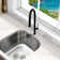 KBFmore 17.63 Inch Dual Function Stainless Steel Kitchen Faucet with Pull Out Down Spray Head