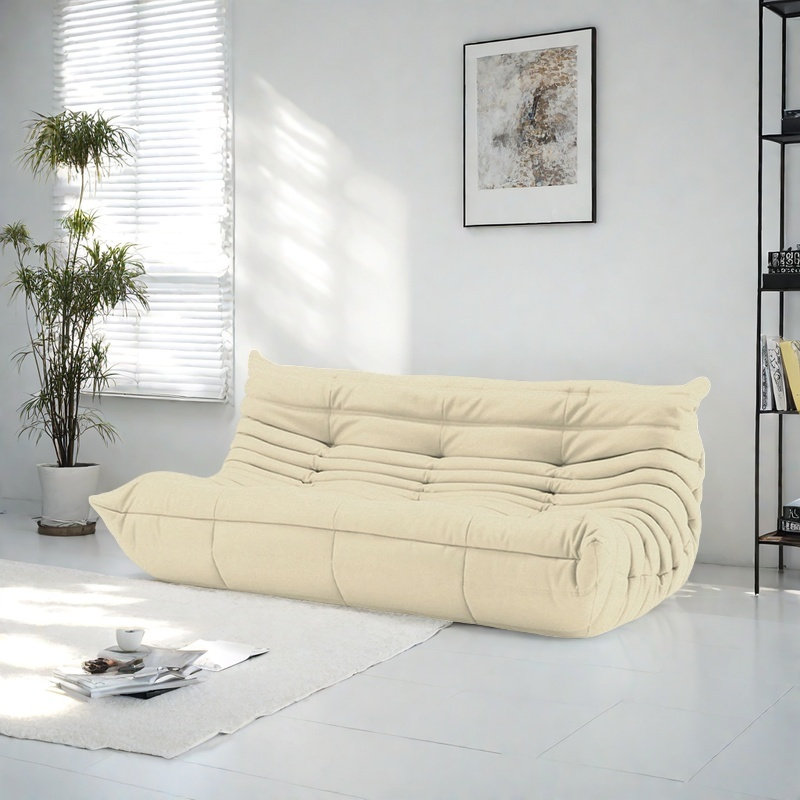 Canapé simple paresseux chenille, Suède beige