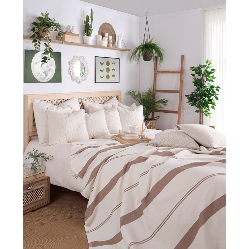 Eco-Friendly Double Pique Blanket, Camel Color, 78.7 x 90.6 inches | 100% Recycled Cotton, 9.8 oz/sq yd | Soft, Durable, Perfect for Home Décor & Cozy Comfort | Sustainable Living Essential for Every Home