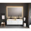 Miroir mural 72 po x 48 po avec brouillard. 3 températures de couleur, à intensité variable. Cadre personnalisable en aluminium brossé avec fonction de brouillard. Gradation continue. Miroir,