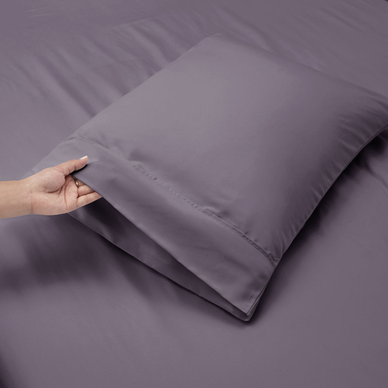 Ensemble de draps en micro-fibre, Drap-housse de taille très grand, Mauve gris