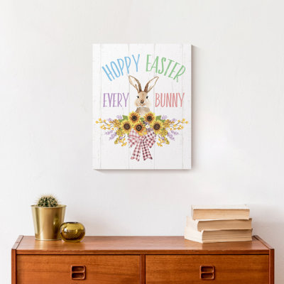 «Hoppy Easter Every Bunny» par Inconnu - impression sur toile tendue