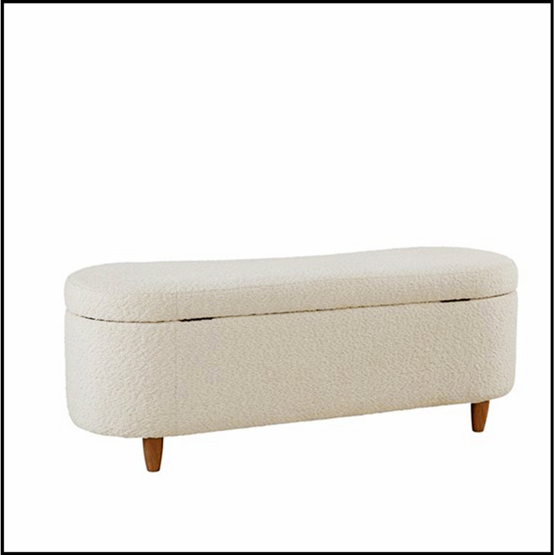 Banc de rangement à dessus rabattable Boucle crème Voir ci-dessous Banc simple, confortable, durable et multifonctionnel