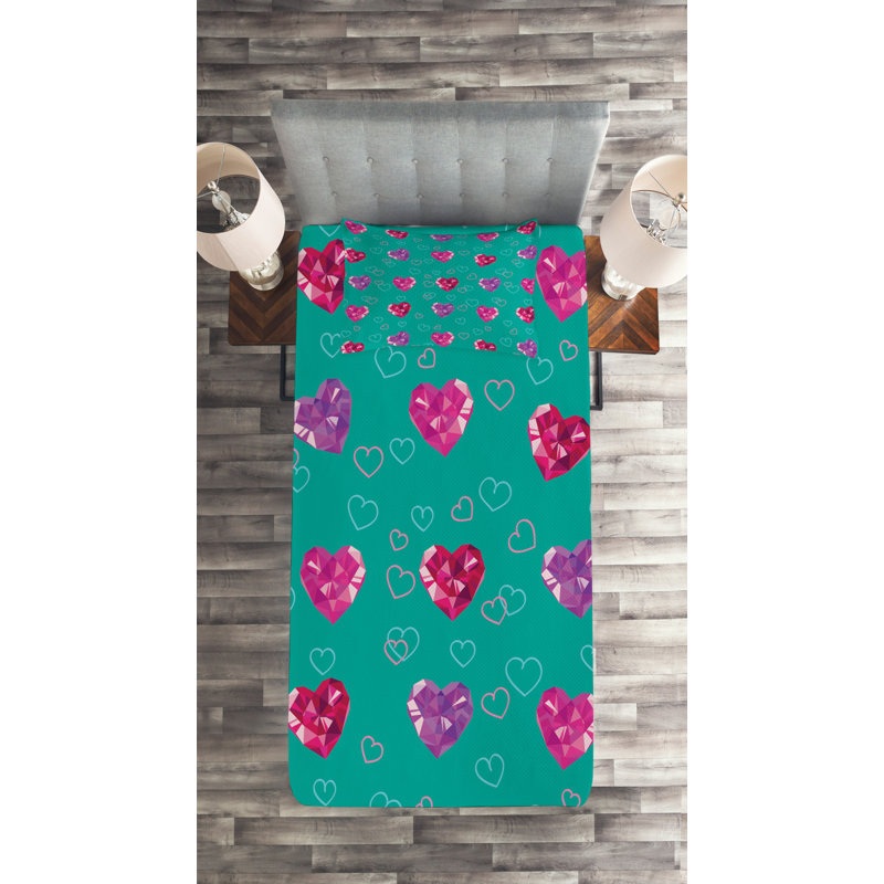 Modern & Contemporary Polyester Coverlet, Twin Bedspread + 1 Sham