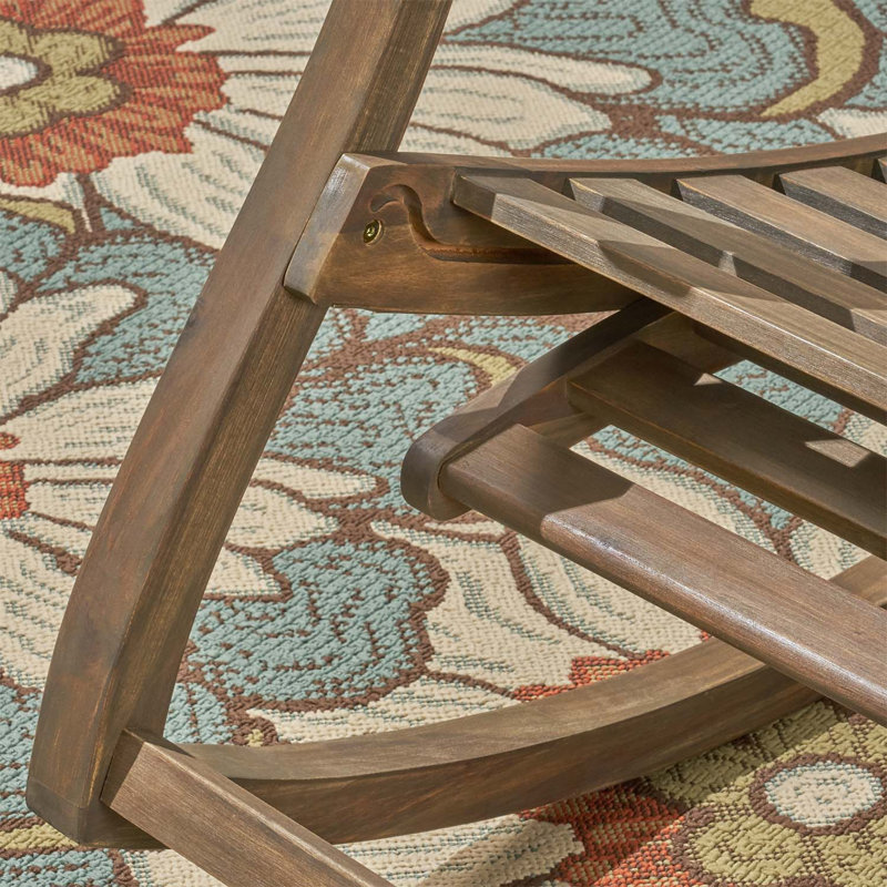 Chaise berçante en bois Marve, Gris