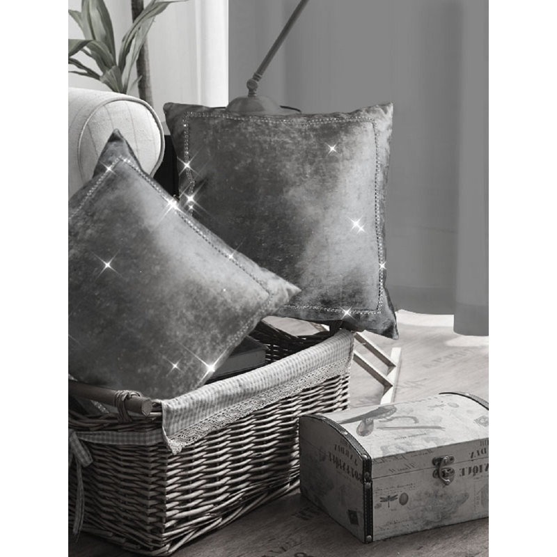 Rumbaugh Square Cushion Cover, Silver Grey