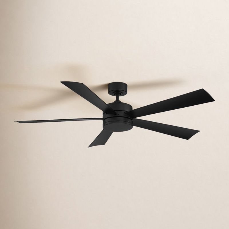 Ventilateur de plafond intelligent à cinq pales d'extérieur et d'intérieur Wynd avec télécommande et ensemble d'éclairage DEL inclus fonctionnant avec les applis Alexa, iOS ou Android