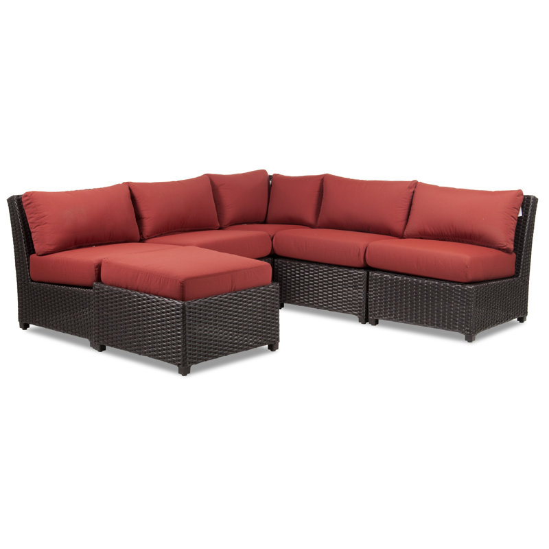 Siesta Key 93'' Wide Wicker Patio Sectional with Sunbrella® Cushions