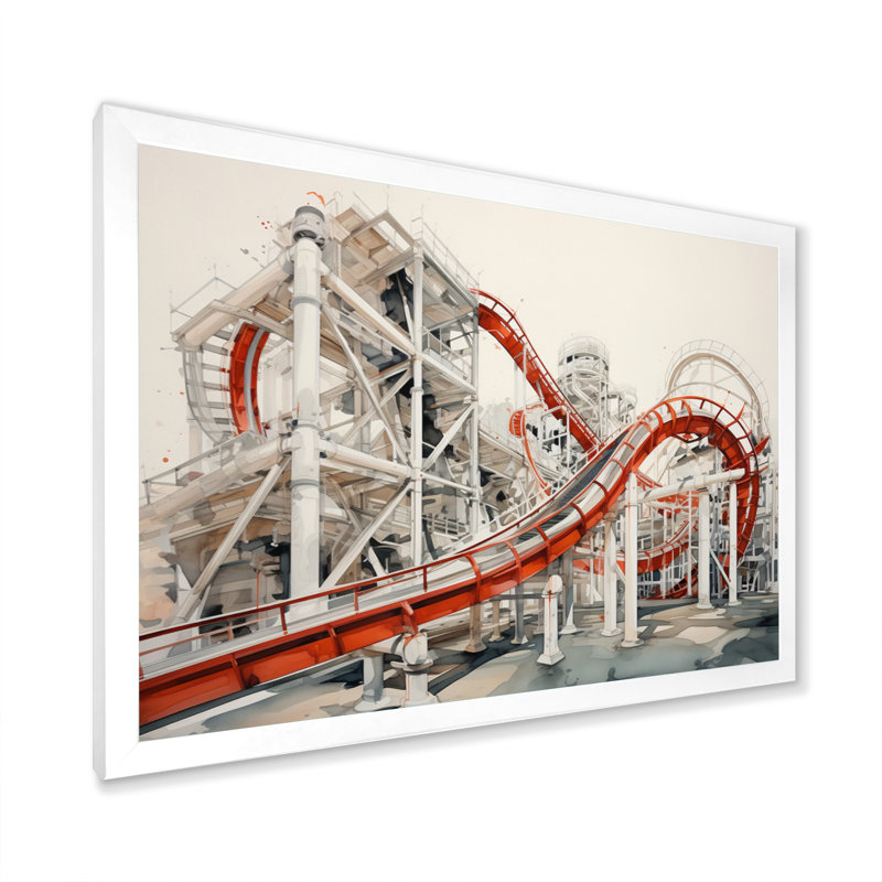 Rollercoaster Symphony II, Cadre simple blanc, H 24 po x l 32 po x P 1 po