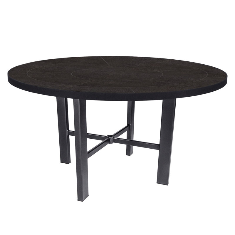 Tables Outdoor Round Bar Table, Venice Beach, Carbon Black, 29.5" H x 54" W x 54" D