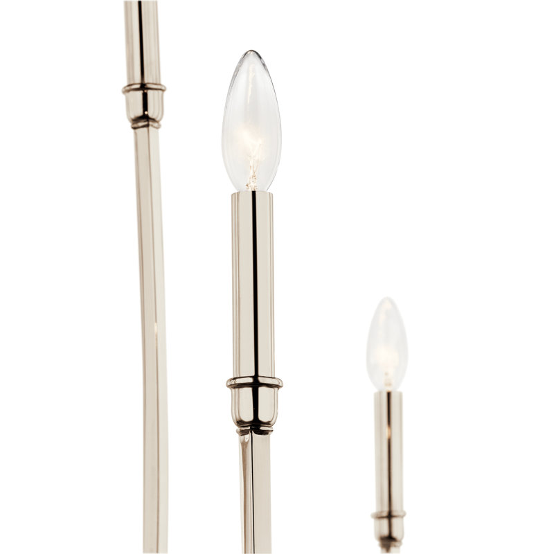 8 - Light Steel Dimmable Classic / Traditional Chandelier, Polished Nickel