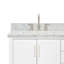 Meuble-lavabo double 73 po blanc Moille avec comptoir en marbre de Carrare italien et lavabo rectangulaire Moille-515994625-501100246