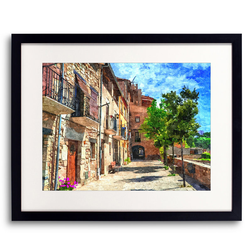 Colorful Village Street Print by Denise Dundon, 16" H x 20" W