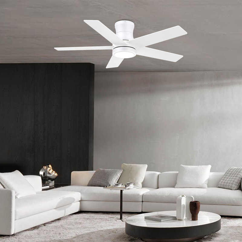 Ventilateur de plafond encastré à 5 pales avec éclairage à distance, commande vocale Alexa WIFI, moteur à courant continu silencieux