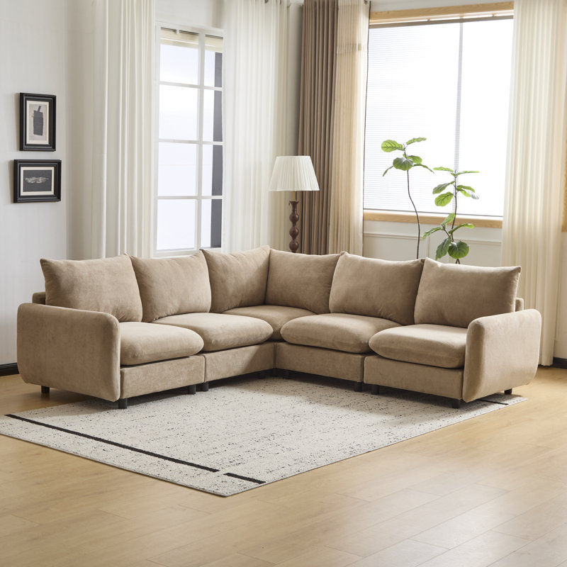 Ryder Modular Sectional Sofa, 34" H x 99.5" W x 99.5" D, Nomad Polyester Blend