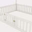 Lit simple en bois avec clôture et porte, gris-1507460515-1507460512