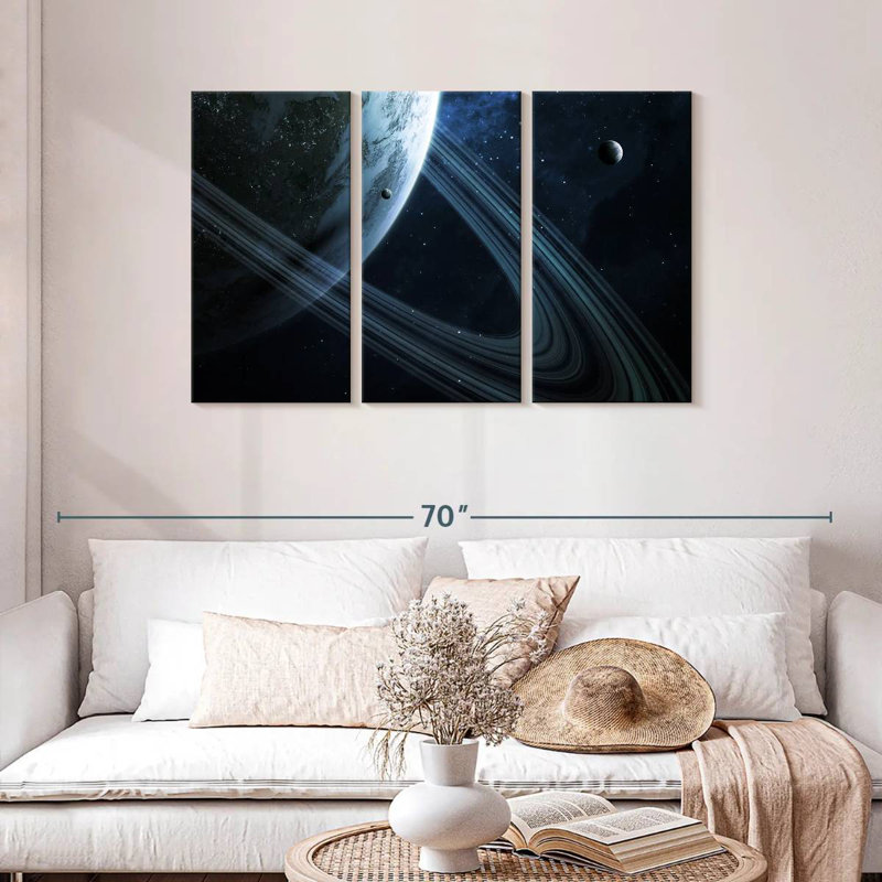 Oberle Earth-Like Ringed Planet, 42" H x 65" W