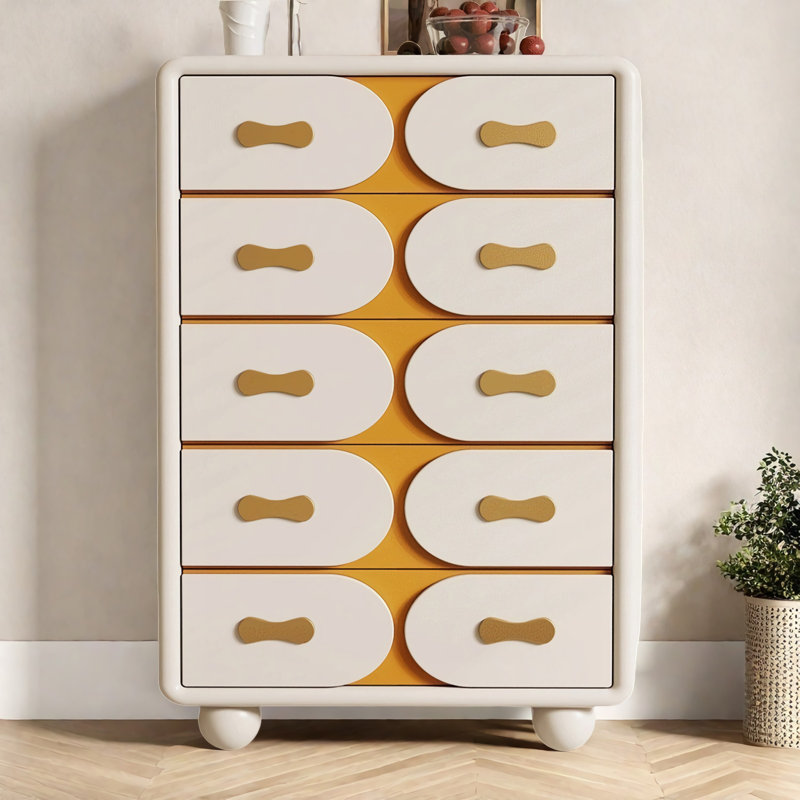 Commode d'appoint simple en bois massif blanc